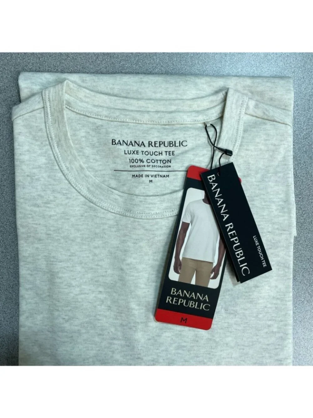 NWT Banana Republic Men's M Beige Luxe Touch Cotton Tee Shirt